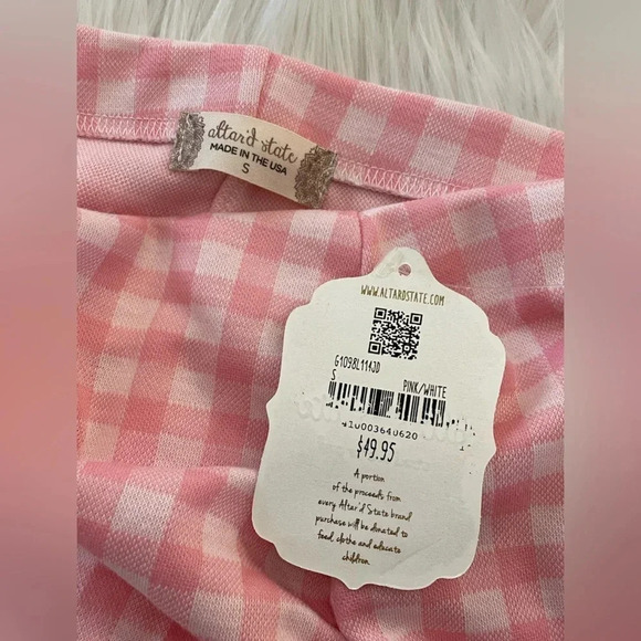 Altar'd‎ State Pink Gingham Skirt NEW - Picture 7 of 8